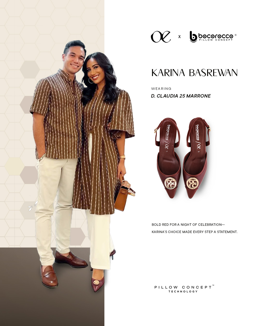 Karina Basrewan wearing D. CLAUDIA 25 MARRONE - Bocorocco x OE Sangga